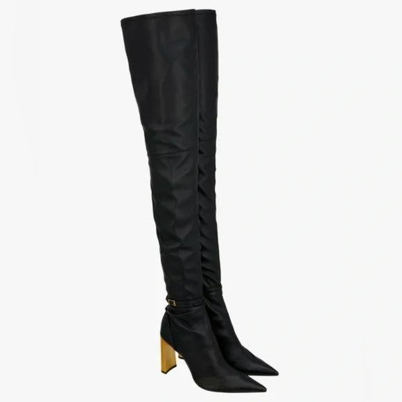 ZARA OVER-THE-KNEE HEELED BOOTS LIMITED EDITION - Picture 12 of 16
